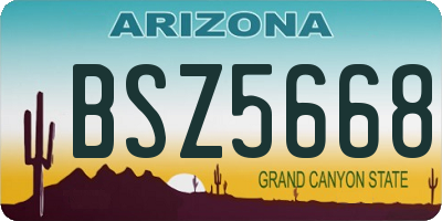 AZ license plate BSZ5668