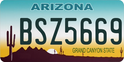 AZ license plate BSZ5669