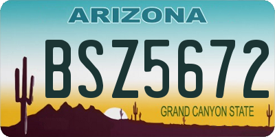 AZ license plate BSZ5672