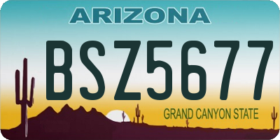 AZ license plate BSZ5677