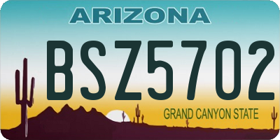 AZ license plate BSZ5702