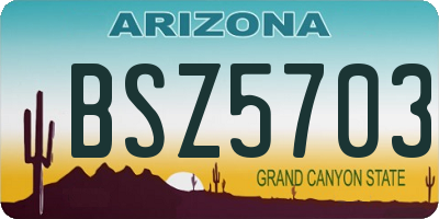 AZ license plate BSZ5703