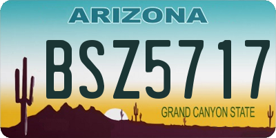 AZ license plate BSZ5717