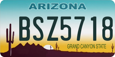 AZ license plate BSZ5718