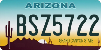 AZ license plate BSZ5722