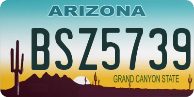 AZ license plate BSZ5739