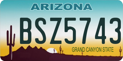 AZ license plate BSZ5743