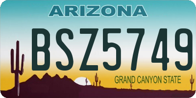 AZ license plate BSZ5749