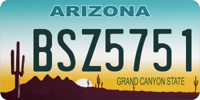 AZ license plate BSZ5751