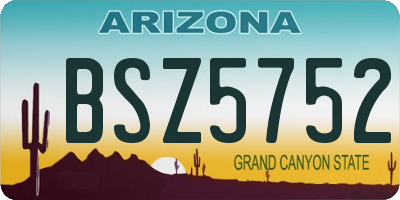 AZ license plate BSZ5752