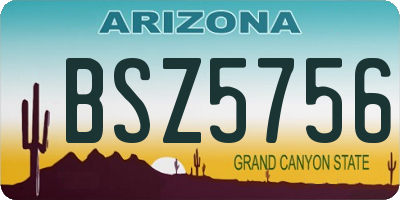 AZ license plate BSZ5756