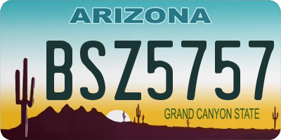 AZ license plate BSZ5757