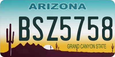 AZ license plate BSZ5758