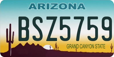 AZ license plate BSZ5759