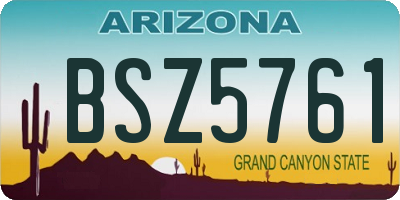 AZ license plate BSZ5761