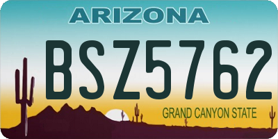 AZ license plate BSZ5762