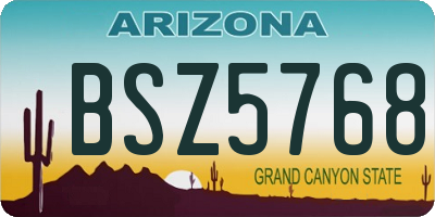 AZ license plate BSZ5768