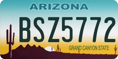 AZ license plate BSZ5772