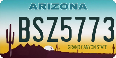 AZ license plate BSZ5773