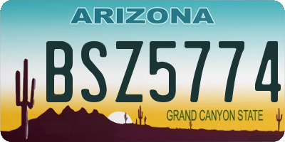 AZ license plate BSZ5774