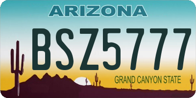 AZ license plate BSZ5777