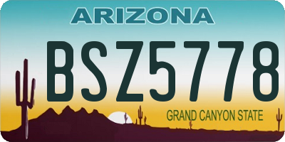 AZ license plate BSZ5778