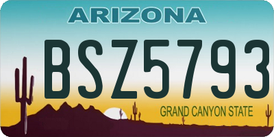 AZ license plate BSZ5793