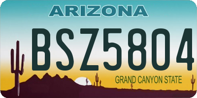 AZ license plate BSZ5804