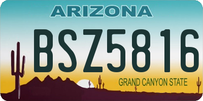 AZ license plate BSZ5816