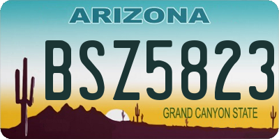 AZ license plate BSZ5823