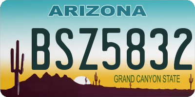 AZ license plate BSZ5832