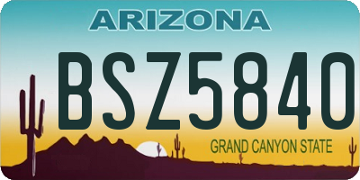 AZ license plate BSZ5840