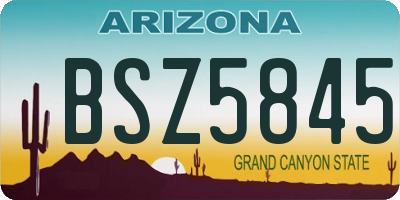 AZ license plate BSZ5845