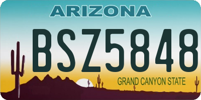 AZ license plate BSZ5848