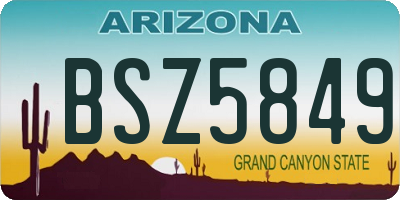 AZ license plate BSZ5849