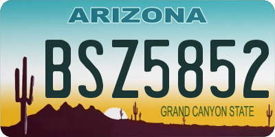 AZ license plate BSZ5852