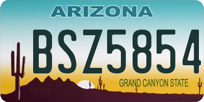 AZ license plate BSZ5854