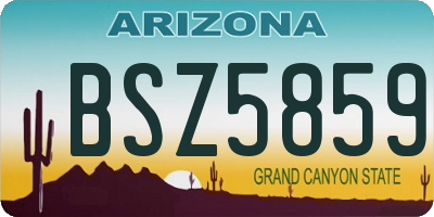 AZ license plate BSZ5859