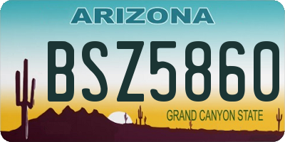 AZ license plate BSZ5860