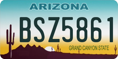 AZ license plate BSZ5861