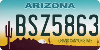 AZ license plate BSZ5863