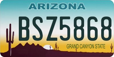 AZ license plate BSZ5868