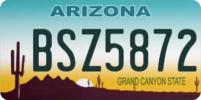 AZ license plate BSZ5872