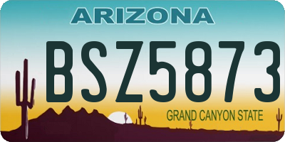 AZ license plate BSZ5873