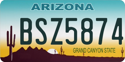 AZ license plate BSZ5874