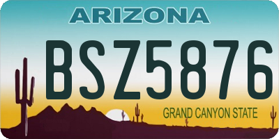 AZ license plate BSZ5876