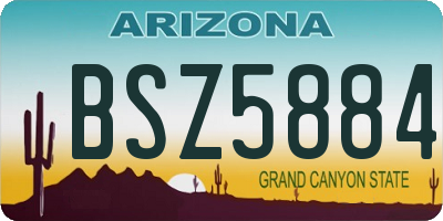 AZ license plate BSZ5884