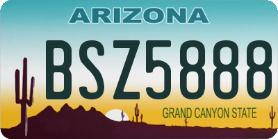 AZ license plate BSZ5888