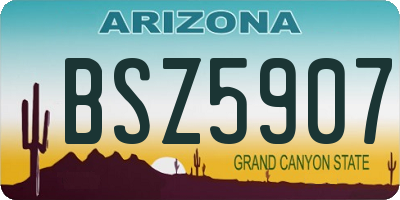 AZ license plate BSZ5907