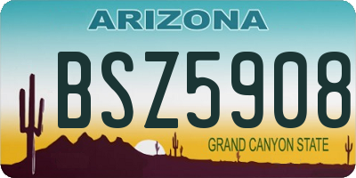 AZ license plate BSZ5908